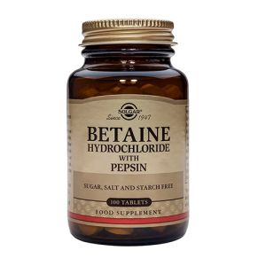 Betaína CLorhidrato con Pepsina de Solgar