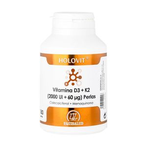Vitamina D3 + K2 de Equisalud (180 perlas)