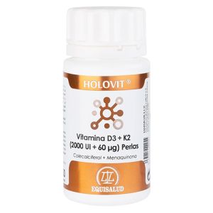 Vitamina D3 + K2 de Equisalud (50 perlas)